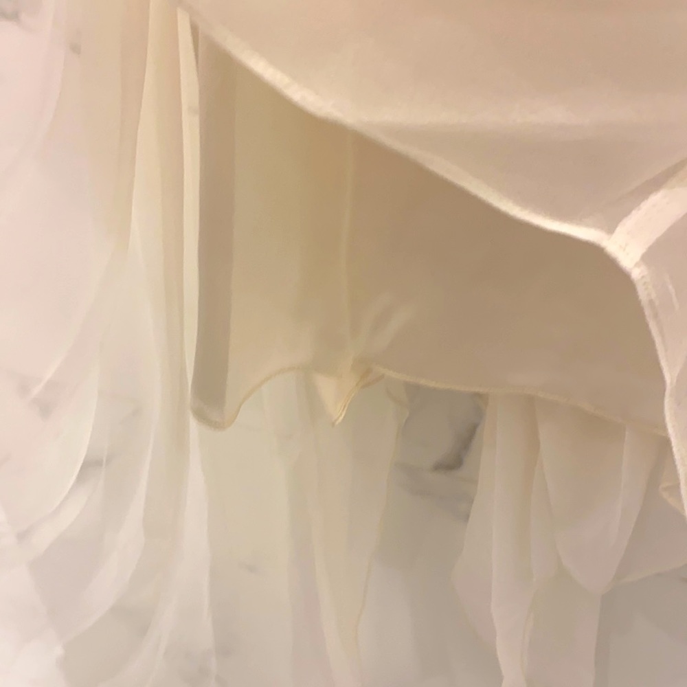 New Ivory silk chiffon Morgane LeFay Ruslan dress - Picture 5 of 7